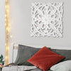 Distressed Floral Wall Medallion Home Decor – White (16”)